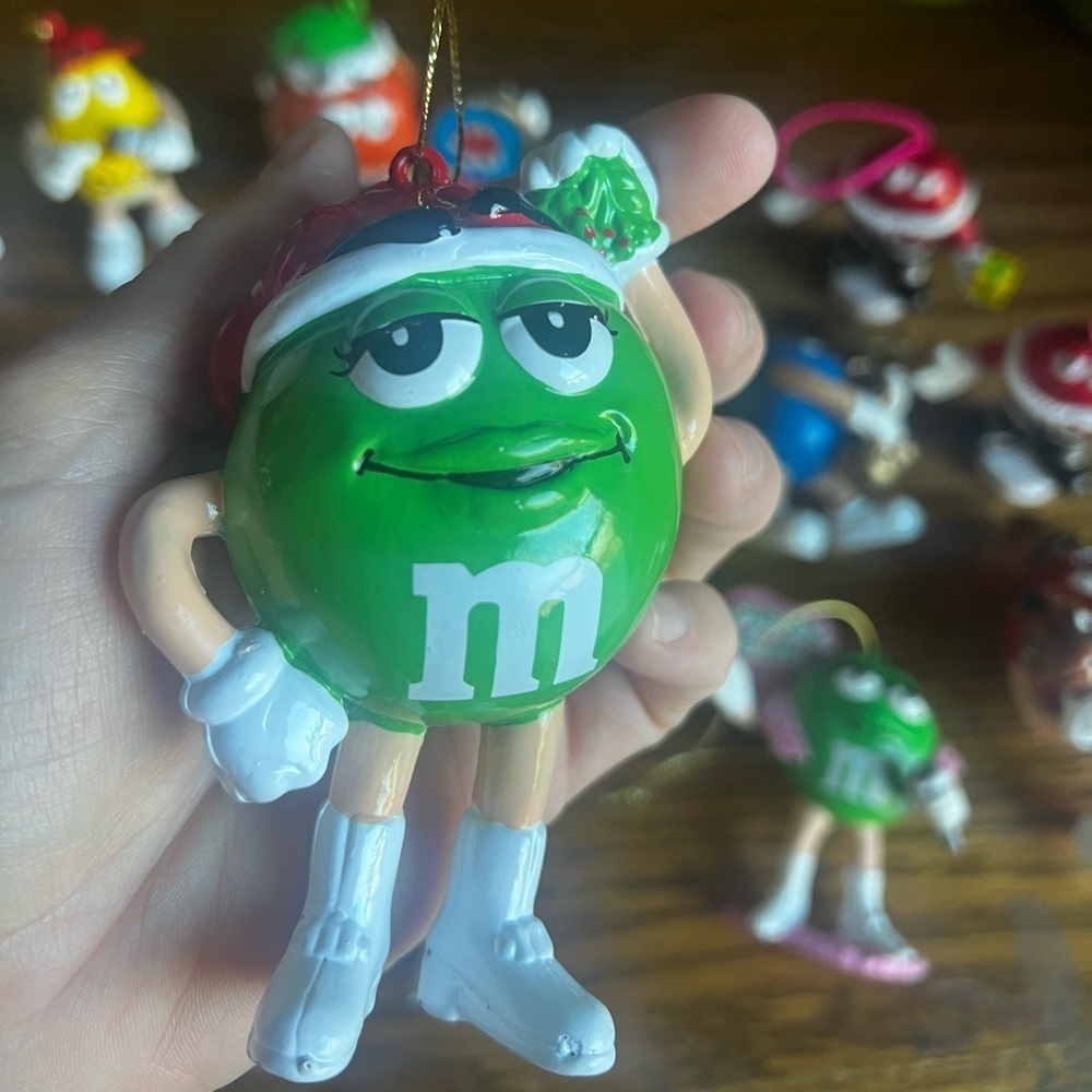💚 Vintage M&M’s Green Large Christmas Ornament